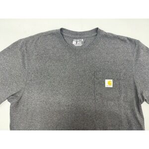 Carhartt Mens Gray Relaxed Fit Short Sleeve Crew Neck Pullover T-Shirt Size L